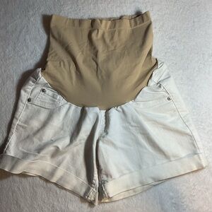 Indigo Blue  Indigo Blue Maternity Size S Tan and White Shorts